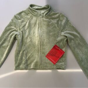 Tiger Friday Luxe Cropped Track Jacket - Sage